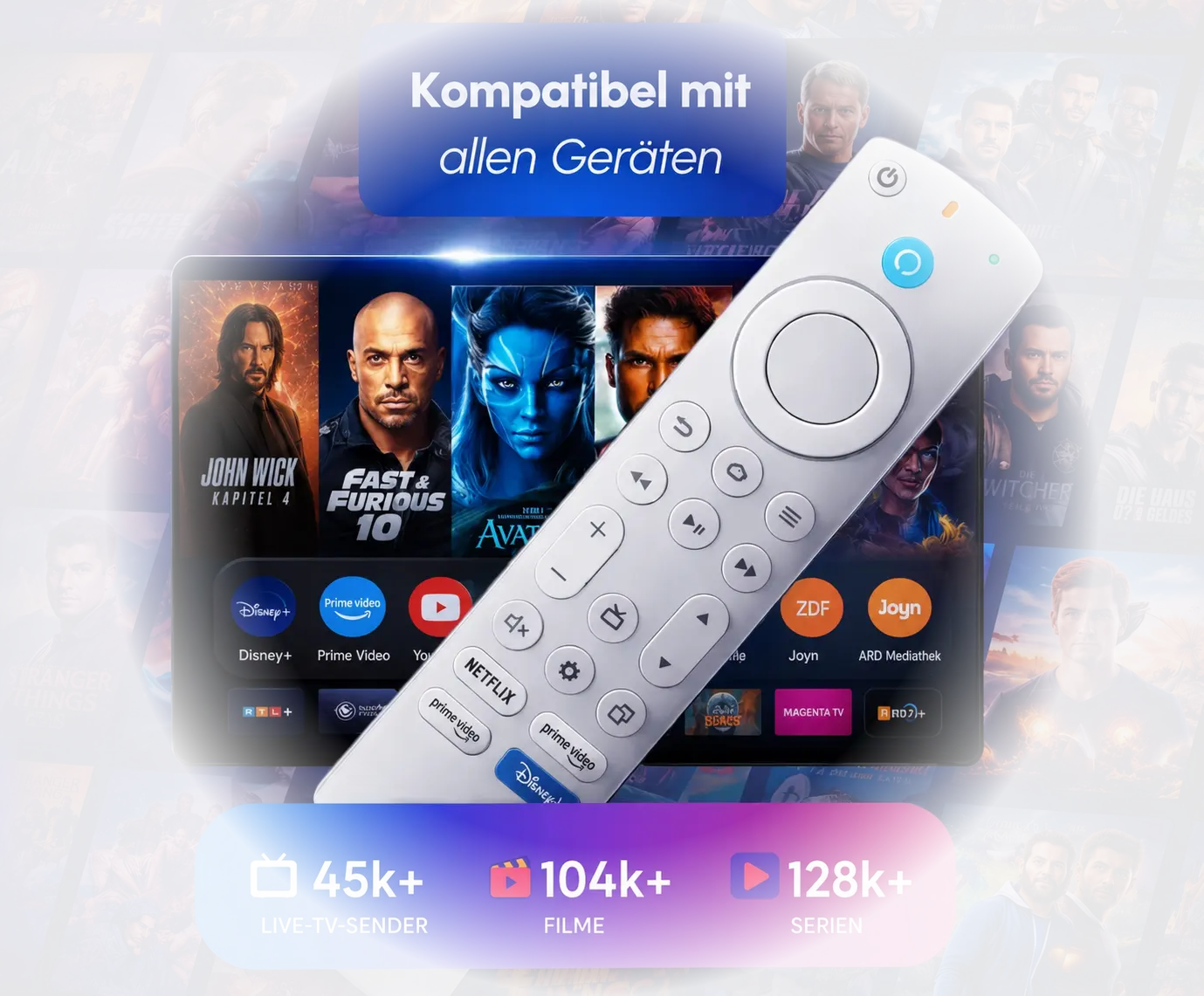 IPTV-Premium-App streamt Live-Sender und Filme auf einem Smartphone